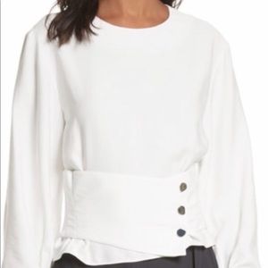 Tibi zip corset crop top long sleeve size 2